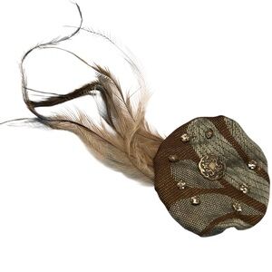 NWT Handcrafted Mixed Media Yo-yo Hairpin